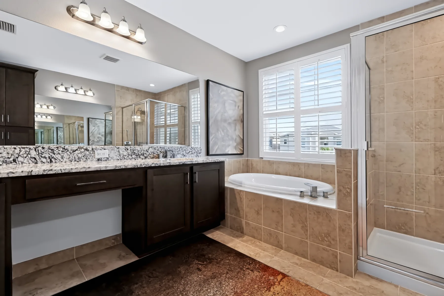 Primary bathroom photographed for a Tampa Bay home listing